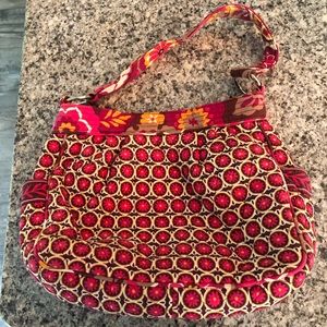 VERA BRADLEY pink flower purse with magnetic clip